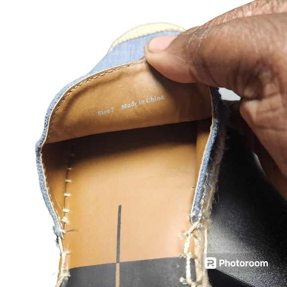 Dolce Vita D'Orsay Blue Linen Women’s Espadrilles Sandel Flats Size Sz. 7 - Picture 3 of 8